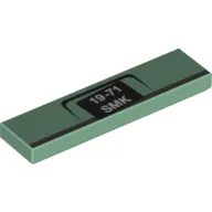 Tile 1 x 4 with White '19-71 SMK' on Black Background Print [9483]