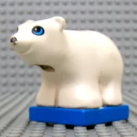 Duplo Animal Polar Bear Cub on Blue Base, Round Eyes