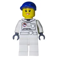 Astronaut, Woman, White, Blue Cap