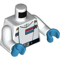 Torso Imperial Officer Uniform Print (Admiral Thrawn), White Arms, Dark Azure Hands