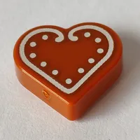 Tile 1 x 1 Heart with Cookie, White Icing print