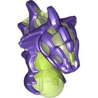 Minifig Head Special, Acid Monster with Trans-Bright Green Eyes, Back pattern