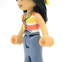 Liann - Coral/Bright Light Orange Top, Sand Blue Legs, Flower