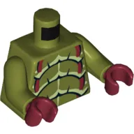 Torso Galaxy Squad Buggoid with Dark Red, Yellowish Green and Black Exoskeleton Print, Olive Green Arms, Dark Red Hands