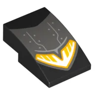 Slope Curved 3 x 2 No Studs with Dark Bluish Grey Plating, Headlight print