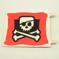 Flag 6 x 4 with Clips with Skull and Crossbones (Eyepatch) Print