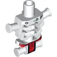 Torso Skeleton, Angular Rib Cage with Black Holes and Cracks and Red Loincloth Print