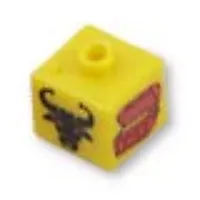 Pen Bead, Square with Treasure Chest, Bull Head Print