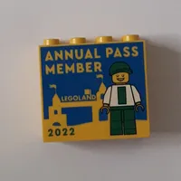 Brick 2 x 4 x 3 with 'ANNUAL PASS MEMBER LEGOLAND 2022' print