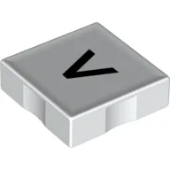 Duplo Tile 2 x 2 with Less Than ( '<' ) / Greater Than ( '>' ) Print