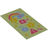 Duplo Blanket 50 x 90 with Number Chart, Rainbow, Stars, Circles, Triangles print
