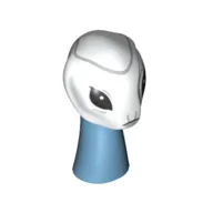 Minifig Head Special, Long Neck, Kaminoan with Sand Blue Neck, Black Eyes, Dark Bluish Grey Line on Top print