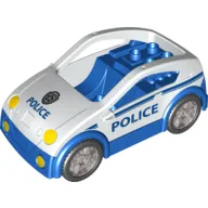Duplo Car Coupe with Blue Base, Headlights, Star Badge and 'POLICE' Print