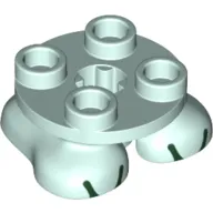 Feet, 2 x 2 x 2/3 with 4 Studs on Top and Dark Green Toes Print