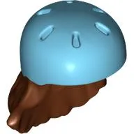 Hair and Helmet, Long with Medium Azure Helmet Pattern