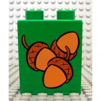 Duplo Brick 1 x 2 x 2 with Acorns Loose Print