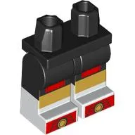 Hips with Black Legs and White Boots Pattern with Bright Light Orange Shoes, Red Toes, Knees print