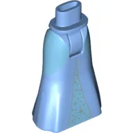 Minidoll Hips and Full Length Skirt with Bright Light Blue Panels Print