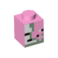 Brick 1 x 1 with Minecraft Zombie Pigman Face Print