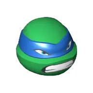 Minifig Head Special, Ninja Turtle with Blue Mask and Teeth Print (Leonardo)
