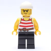 Pirate - Red Stripes, Black Legs, White Bandana
