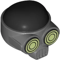 Helmet with Mouth Filter, Green Eyes, Black Circles print
