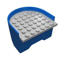 Boat Hull Section, Stern 6 x 6 x 3 1/3 with Light Gray Deck