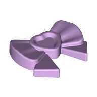 Headwear Accessory Bow with Heart, Long Ribbon and Pin