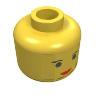 Minifig Head Princess Leia / Mon Mothma, Red Lips Small Eyebrows Print