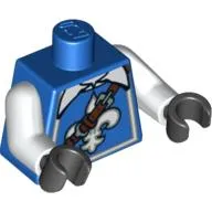 Torso White Fleur de Lis and Collar with Brown Belt Print, White Arms, Black Hands