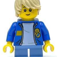 Kid - Blue Torso, Medium Blue Legs, Tan Hair