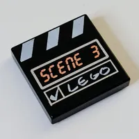 Tile 2 x 2 with Scene 3 and White Stripes Clapperboard Print