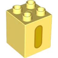 Duplo Brick 2 x 2 x 2 with Yellow 'I' Print