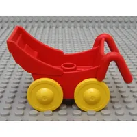 Duplo Pram (Baby Carriage, Stroller) with Yellow Wheels - Complete Assembly
