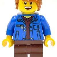 Blue Torso, Reddish Brown Legs, Dark Orange Hair