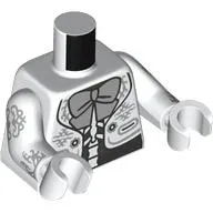 Torso, Jacket over Skeleton, Silver Decorations, Light Bluish Grey Bow Tie print, White Arms and Hands