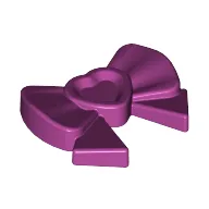 Headwear Accessory Bow with Heart, Long Ribbon and Pin
