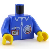 Torso Jacket, Launch Command Logo, Zipper and ID Badge Print, Blue Arms, Yellow Hands