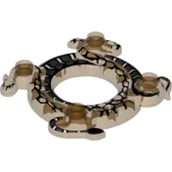 Ring 4 x 4 with 2 x 2 Hole and 2 Intertwined Snakes with Dark Bluish Gray and White Scales Print (Ninjago Spinner Crown)