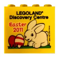 Brick 2 x 4 x 3 with 'LEGOLAND Discovery Centre Easter 2011' Print