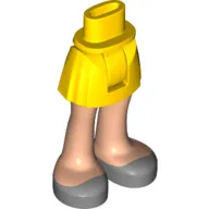 Minidoll Hips and Short Skirt with Light Nougat Legs and Silver Shoes [Thick Hinge]