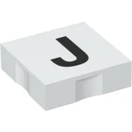 Duplo Tile 2 x 2 with Capital 'J' Print