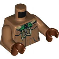 Torso Robe, Green Leaves, Fur Print, Medium Nougat Arms, Reddish Brown Hands