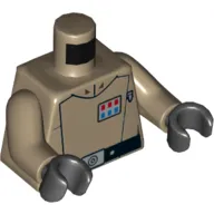 Torso Imperial Officer Print (Rebels Cartoon Style), Dark Tan Arms, Black Hands