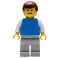 Man - Blue Shirt, White Arm, Light Gray Legs