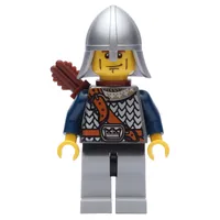 Knight, Archer with Metallic Silver Helmet, and Quiver, Cheek Lines