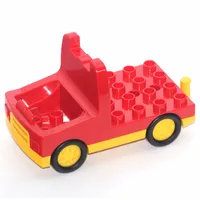 Duplo Truck with 4 x 4 Flatbed Plate, Yellow Base and Hubs