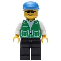 Man, Green Jacket, Black Legs, Blue Cap