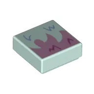Tile 1 x 1 with Light Aqua/Bright Pink Fur print