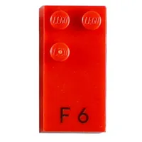 Braille Brick 2 x 4 with 3 Studs ⠋ and 'F 6' Print